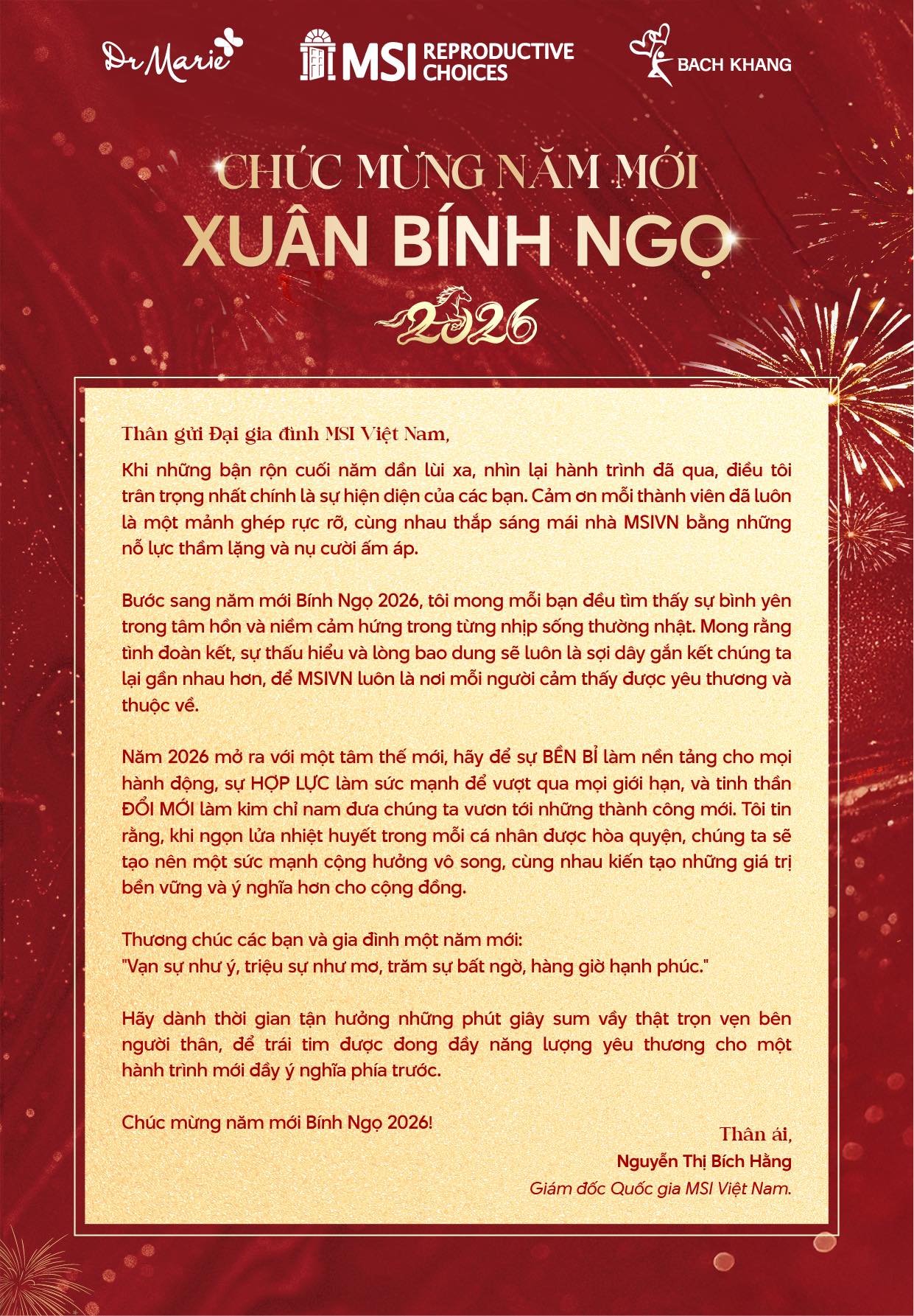Thông điệp Chúc mừng năm mới Xuân Bính Ngọ 2026 của Giám đốc Quốc gia MSI Việt Nam